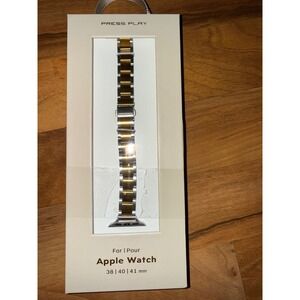 Press Play Watch Band Women 38/40/41mm Gold Silver New Steel Link Strap